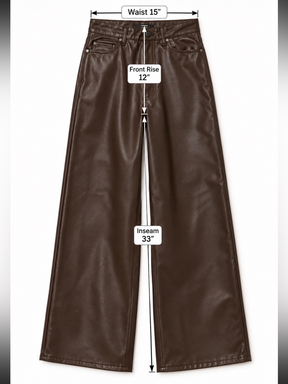 RAG & BONE Sofie Faux Leather Pants in Dark Brown Size 29 ~ NWT - Picture 6 of 7